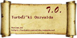 Turbéki Oszvalda névjegykártya